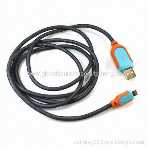 Hemp rope magnetic data cable with colorful connector, different colors are available